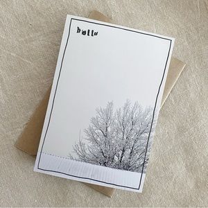 4/$20- Winter Hello Handmade Greeting Card